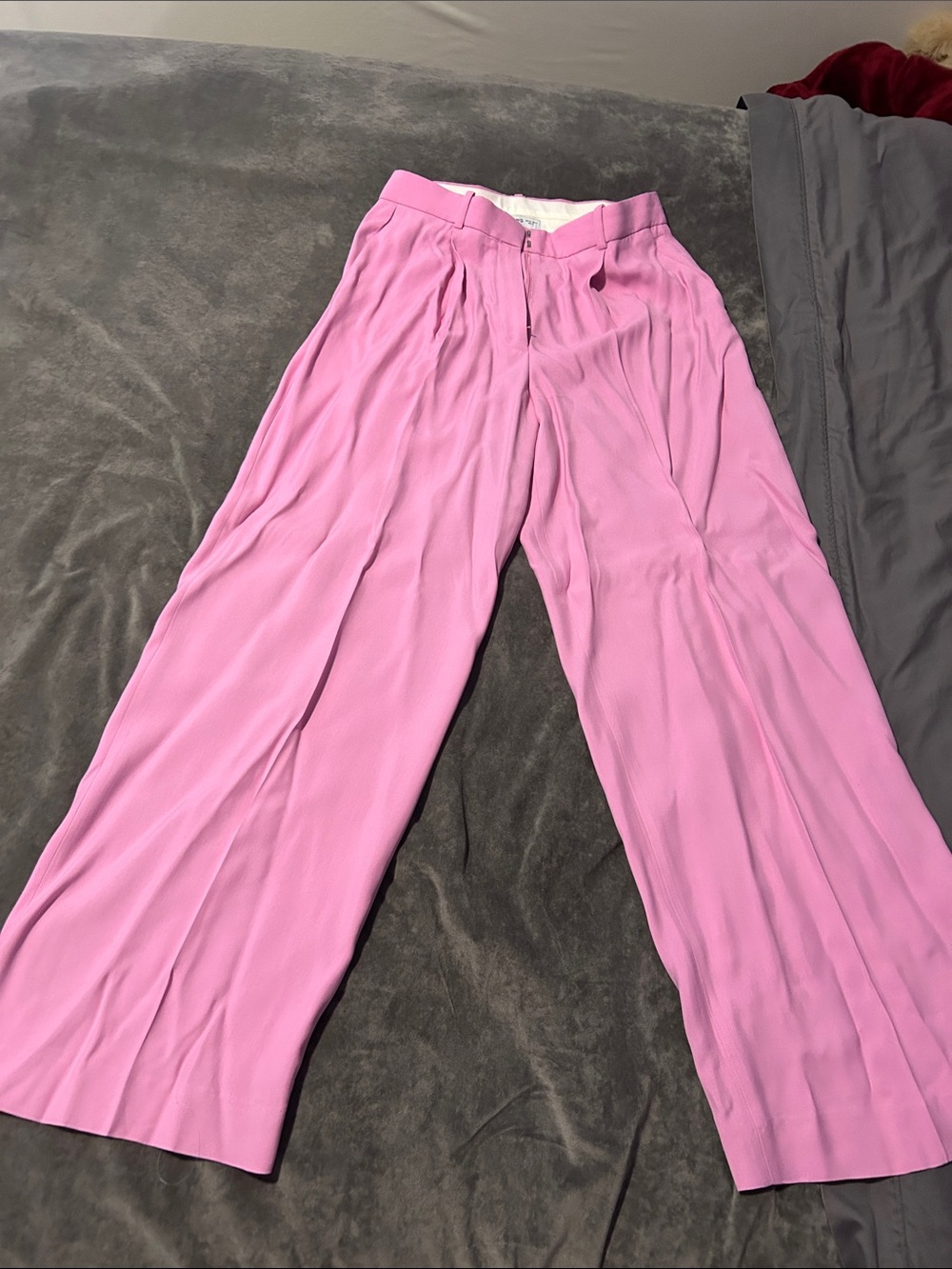 Mango Wide-Leg Trousers in Dusty Pink